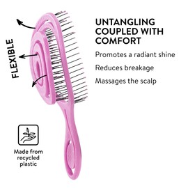 CHIARA AMBRA Bio Friendly Detangling Hair Brush for Women, Men & Children - Hair Straightening Brushes for Straight, Curly & Wet Hair - No Tugging Detangler - Vegan Vent Hairbrush - Rose