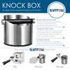 Large Size Coffee Knock Box, SANTOW Stainless Steel Construction Black