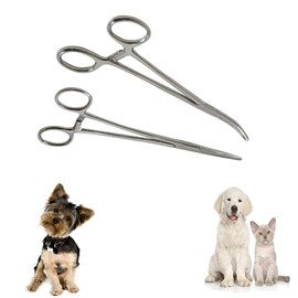 YIBOOOM 鉗子 2個セット かんし 14cm ステンレス製 操作簡単 丈夫で耐久 ペットのお手入れ 釣り カッピング 脱毛 など たわみ ストレート タイプ ペットの毛抜き プライヤー 犬猫 耳掃除 はさみ 鉗子