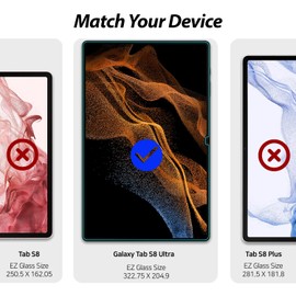 DOME GLASS Whitestone EZ screen protector for Galaxy Tab S8 Ultra (14.6") Full Coverage Tempered Glass Shield [Easy Install] by Whitestone for Galaxy Tab S8 Ultra - One Pack