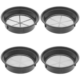 FindingKing Gold Mining Pan Classifier Set of 4 Black Pans 1/4", 1/30", 1/50", 1/70" Holes