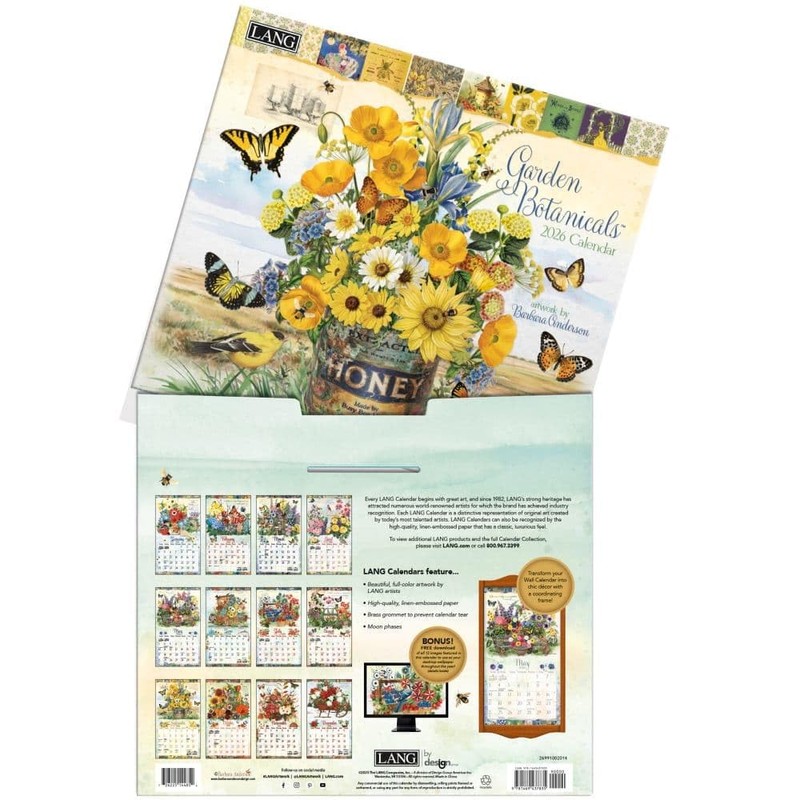 Lang Companies, Garden Botanicals 2026 Wall Calendar by Barbara Anderson,