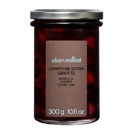 Alain Milliat Morello Cherry Jam, 10.6 Oz, (One 300g Glass Jar) | GMO-Free | Imported from France