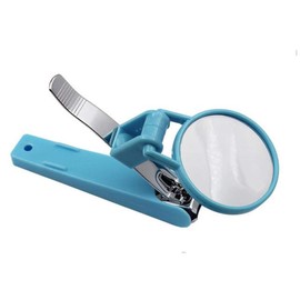 Carbon Steel Nail Clipper with Detachable and Adjustable 2 X Magnifier Built-in Edge Nail File Blue Designed for elder and Baby Blue