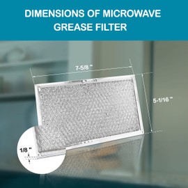 Frigidaire 5304464105 5304509444 5304478913 Microwave Grease Filter Replacement – 2-Pack Aluminum Mesh Screen 5-1/16″ x 7-5/8″ x 1/8″ Fits GE WB06X10608 5304517871 Over-the-Range Vent Hood Filter