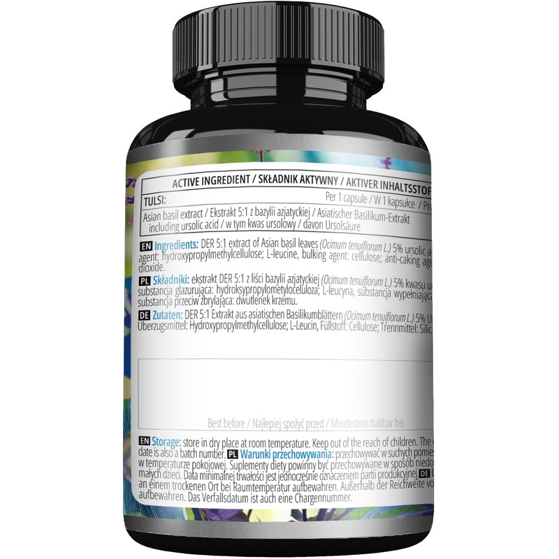 Tulsi Holy Basil 500 mg - Extract at 5% Ursolic