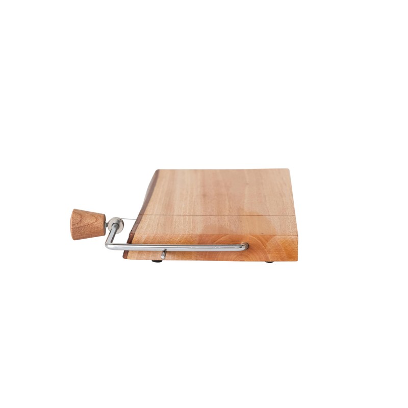 Creative Co-Op, Natural Wood and Metal Cheese Slicer with Bark