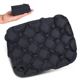 Inflatable Seat Cushion,Portable Travel Seat Cushion, Inflatable Air Seat Pad for Camping Hiking Airplane and Long Sitting, Foldable and Lightweight Seat Pad for Comfort and Pressure Relief(black)
