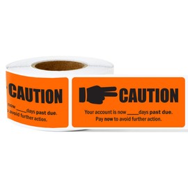300 Past Due Stickers, 1 x 1.25 Inch Over Due Billing and Collections Reminder Warning Stickers Final Notice Account Receivable Delinquent Billing Statement - 1 Roll of 300