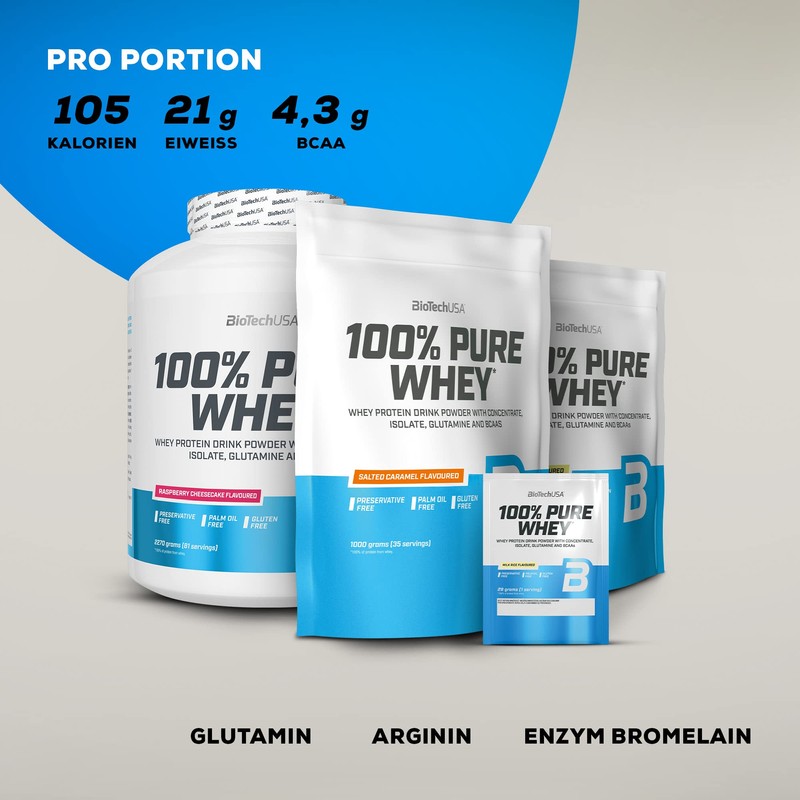 BioTechUSA 100% Pure Whey | Proteinpulver mit BCAA und Glutamin