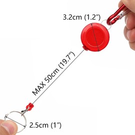 Badge Holder with Retractable Reel, Extendable Keychain Belt Clip Key Chain Pull Reel for ID Card Fishing Gear, Office School Outdoor (5 Pack, Assorted)