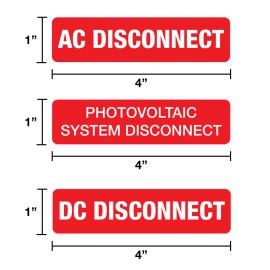 Thermal ID Tech Solar Warning Labels - NEC690.13(B)  3 labels