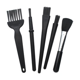 Small Nylon Anti Static Brushes Kit Portable Cleaning Brush Kit for Electronics Computer Keyboard Laptop Camera Phone (Black, Set of 5)