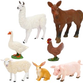 ONEST 30 Pieces Mini Farm Animal Figurines Playset Hand Painted Tiny Farm Animals Realistic Detailed Plastic Puppy Figures
