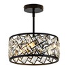 Rpzloila 3-Light Crystal Ceiling Light Fixture, Modern Semi Flush Mount