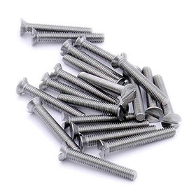 Merriway BH06942 (20 Pcs) Slotted Countersunk Machine Screws with Nuts, M6 x 50mm (1/4 inch x 2 inch) Stainless Steel 316 A4 Marine Grade - Pack of 20 Pieces
