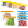 Ozchillon 12 Pack Reusable PEVA Storage Bags – BPA-Free Freezer,