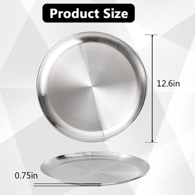 Voittozege 8 Pack Stainless Steel Pizza Pan 12inch Pizza Pans