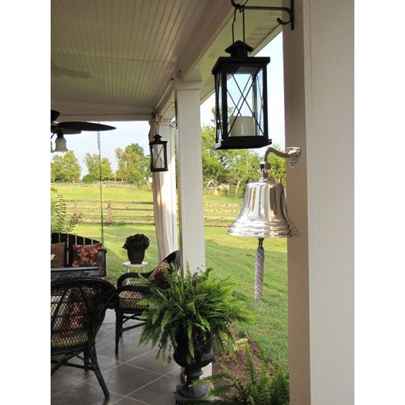 Solid Brass Wall Mounted Ship Hanging Bell for Reception, School,