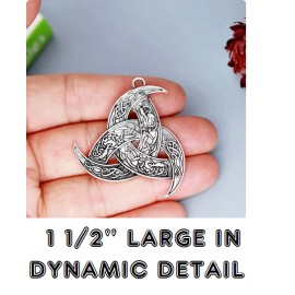 Fashion Jewelry TRIPLE HORN TRISKELION CELTIC KNOT Pendant On 24" 925 Sterling Silver Necklace