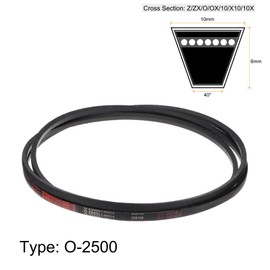 sourcing map O-2500 V-belt drive belt, 2500 mm, rubber for energy transfer