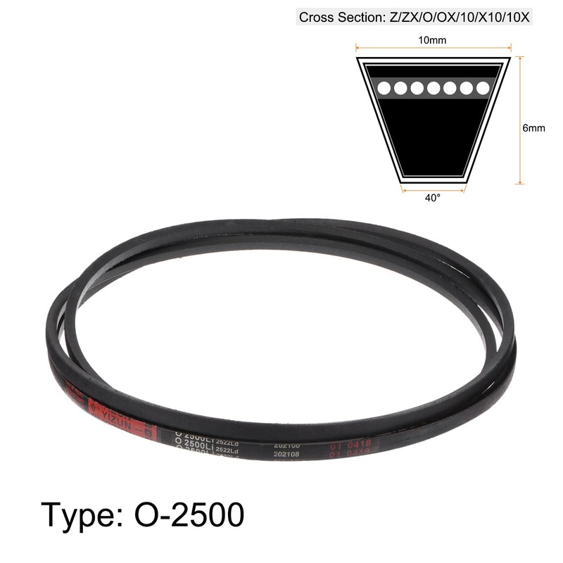 sourcing map O-2500 V-belt drive belt, 2500 mm, rubber for