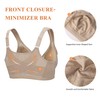 Curyon Women’s Minimizer Bra Front-Close Bras Wireless Full Figure Wirefree