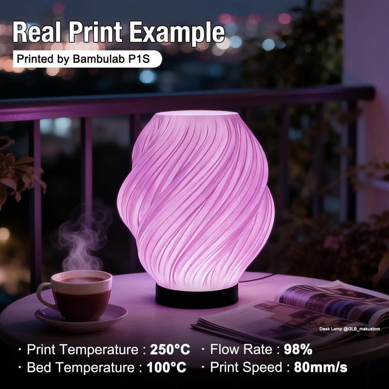 YXPOLYER ABS Filament Low Odor ABS+ 3D Printing Transparent Pink