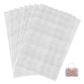 YZROHYI Pack of 8 Plastic Mesh Canvas Sheet Kit, Plastic Canvas Cross Stitch, Plastic Grid for Crafts, Plastic Mesh Sheet, Canvas Sheets for Embroidery, Plastic Grid DIY for Crochet, 30 x 20 cm