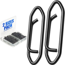 TOKUTSURI Fishing Speed Clips Topwater Quick Change Fishing Clips Snaps Crankbaits Power Clip Stainless Saltwater Freshwater 100pcs Black Set A
