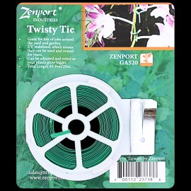 Zenport GA520 Garden Twisty Plant Tie, 65-Feet, Green - 3 Pack