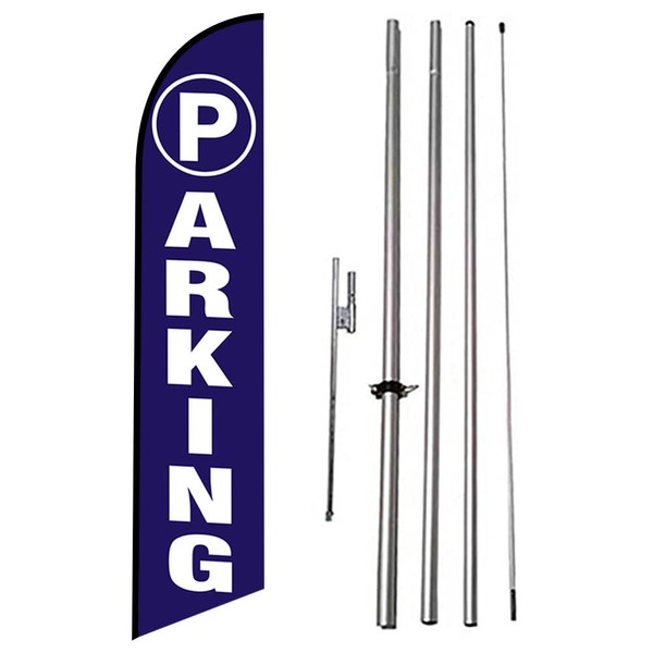 Parking Sign Outdoor Feather Banner Flag Signs with complete Pole