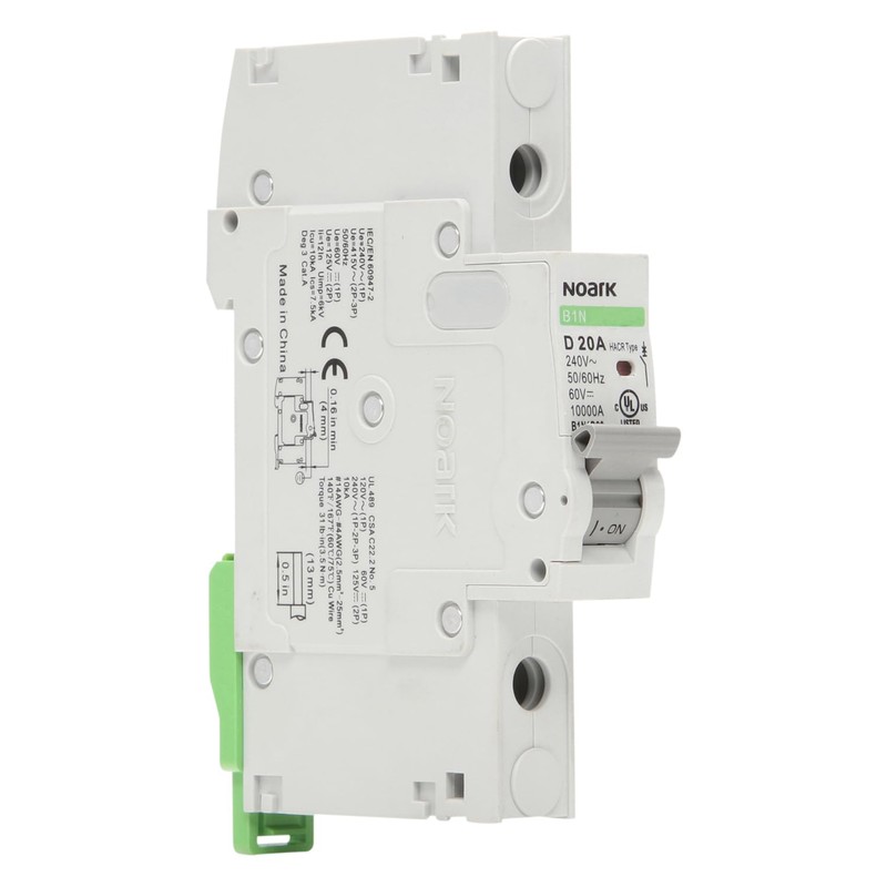 Noark Miniature Circuit Breakers, B1N UL 489, 1P, D Curve,
