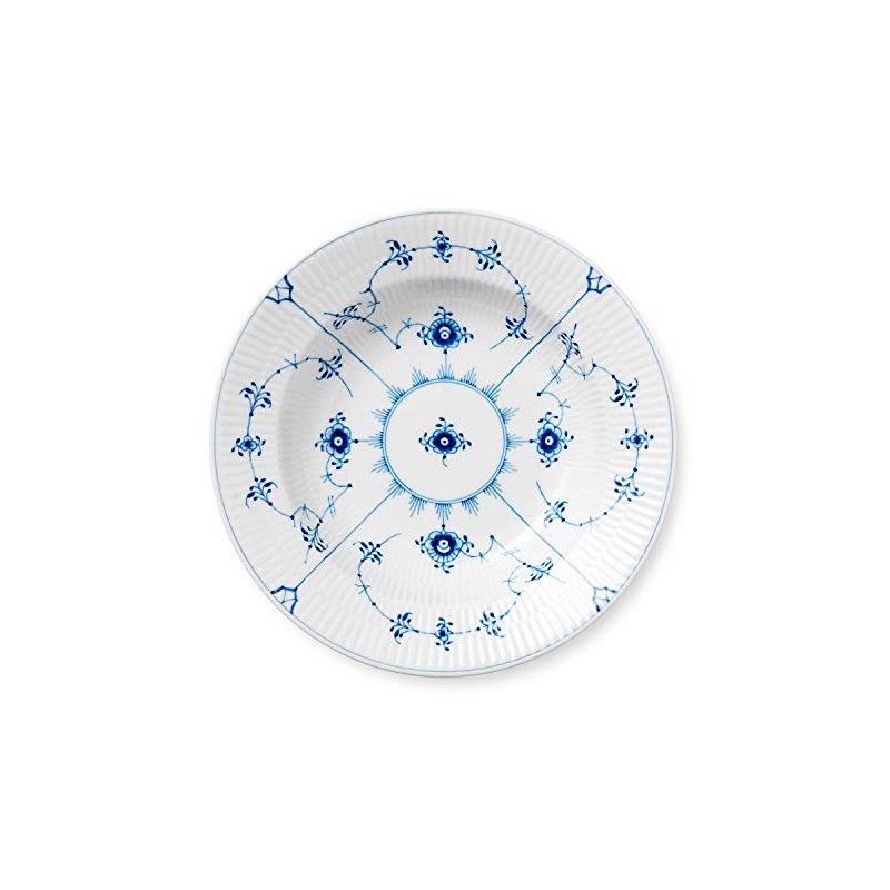 Royal Copenhagen 1017196 Blue Fluted Plain Deep Plate, 9.1 inches