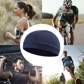 Sports Headwear Quickly Dry Sun UV Protection Cycling Bandana Running Beanie Bike Motorcycle Skull Cap Under Helmet (Cap Dark Blue)