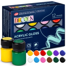 Decola Acrylic Paints Glossy | 12 x 20 ml Painting Paints | Acrylic Colours for Painting and Decorating | Quality