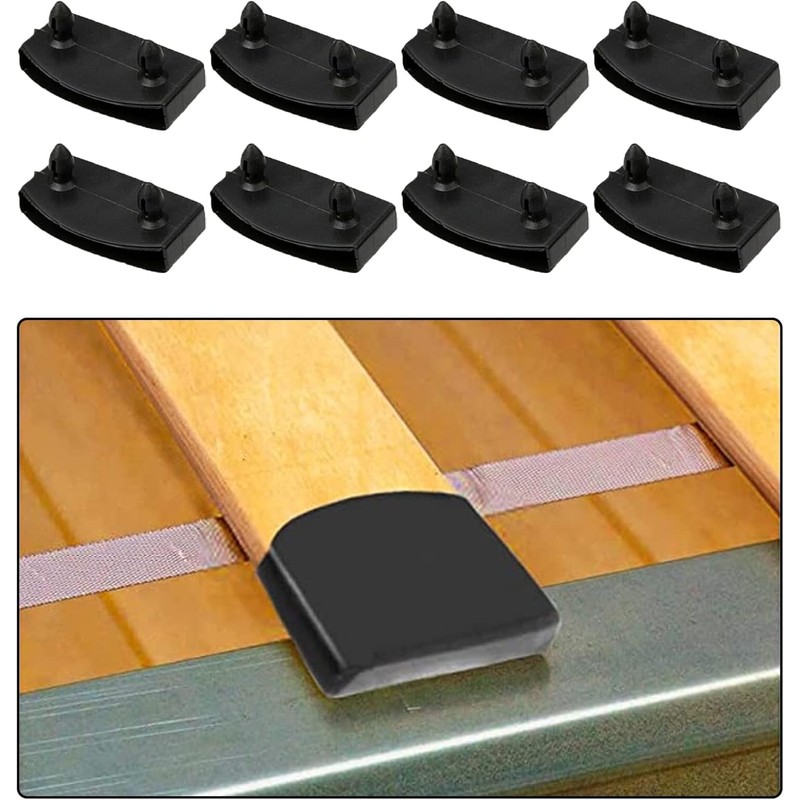 JFGDVW 12 Pcs Black Bed Slats Holders, Reusable Plastic Bed