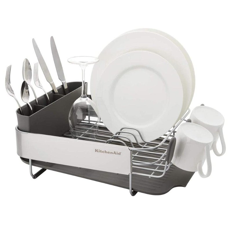 KitchenAid Compact, Space Saving Rust Resistant Dish Rack, with Angled