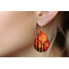 Twisted R Design Red and Gold Dreams Wood Dangle Teardrop