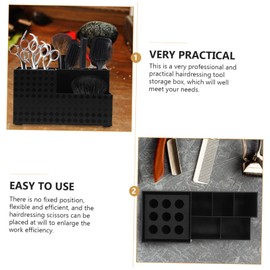 Healeved Hair Salon Storage Box Durable Hairdressing Tools Organizer for Scissors Combs Clips Compact Design for Easy Carrying Professional Barber Holder Case Black Color