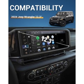 YEE PIN Screen Protector for 2024 2025 Jeep Wrangler Accessories Sport/Sport S/Willys/Rubicon/Sahara/Rubicon X/High Altitude/Rubicon 392 12.3 Inch Touch Screen Cover Guard Ultra HD Anti Scratch 2 Pack