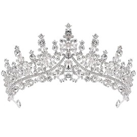 Crystal Crown for Women,Princess Crown Rhinestone Tiaras,Tiaras and Crowns for Girls,Mermaid Crown Tiara for Women Bridal Headpieces Baroque Crown Vintage Tiara Crown, Queen Tiara Bridal Wedding Headpiece Women Hair Accessories