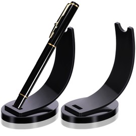 Maitys 2 Pieces Acrylic Electronic Pen Holder Pen Display Stand Pencil Display Holder Fountain Pen Ballpoint Pen Display Rack for Home School Office or Store Use (Black)