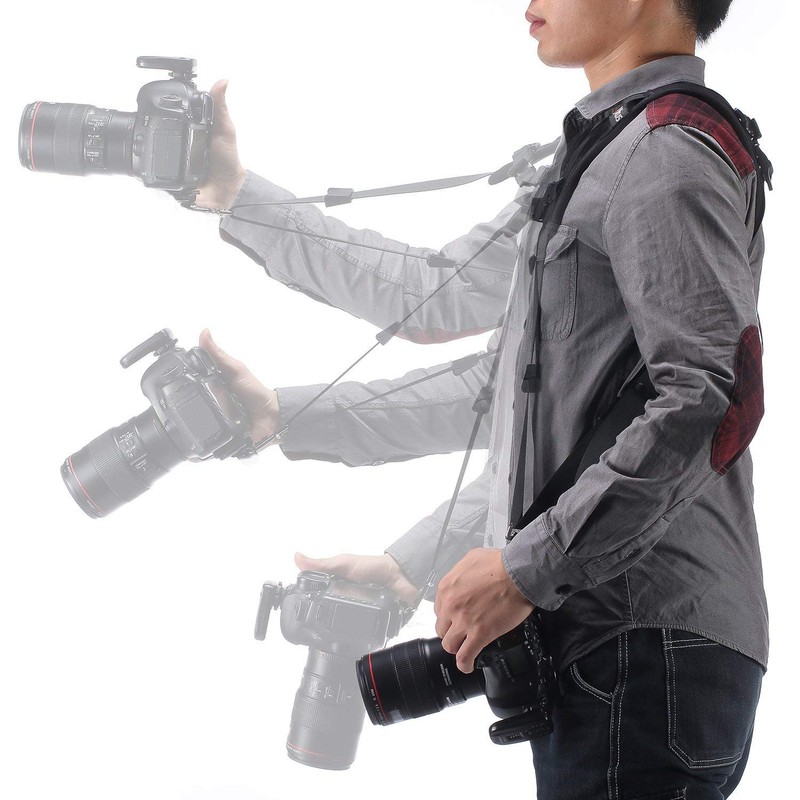 ztowoto Double Shoulder Camera Strap Harness Quick Release Adjustable Dual