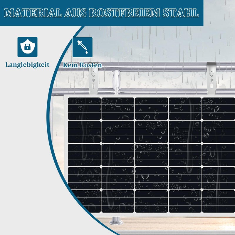 Solar Hook Balcony Solar Panel Holder Round Balcony (Pack of