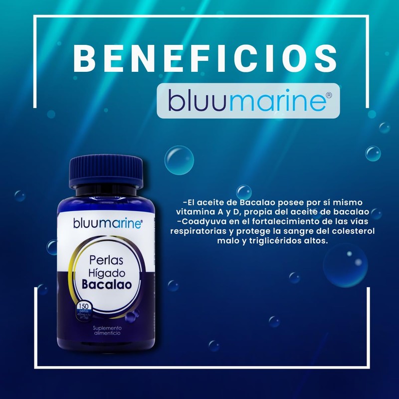 Perlas Higado de Bacalo | BluuMarine | 150 perlas |