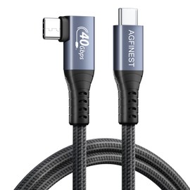 Kabel für Thunderbolt 4, Thunderbolt 4 Kabel 90 Grad ,Übertragungsrate 40Gbps/8K@60Hz Video/100W Ladung USB C auf C Video,Kompatibel mit Thunderbolt 3/USB4,MacBooks, eGUP (1.5M, Rechtwinkliger Winkel)