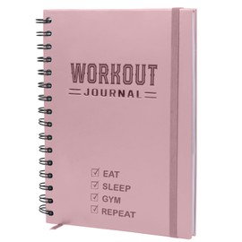 Hardcover Workout Planner Fitness Journal for Women & Men - A5(5.7" x 8.3") Sturdy Workout Log Book to Track Gym & Home Workouts - Pink