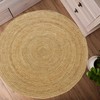 VEVARA HOMES Handwoven 6FT Round Natural Jute Area Rug Rustic