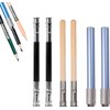 Pencil Extender and Lengthener Set - 6Pcs Metal Handle Art
